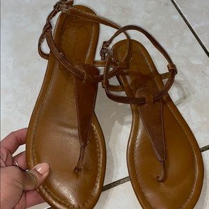 Jessica Simpson brown thong sandals.